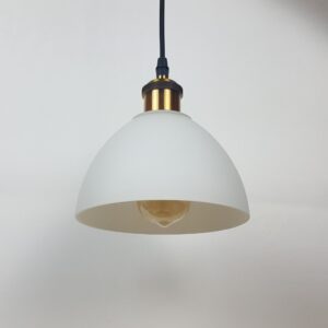 White Glass Dome pendant light - 7" White Dome - Ceiling light- Light fixture-Modern light