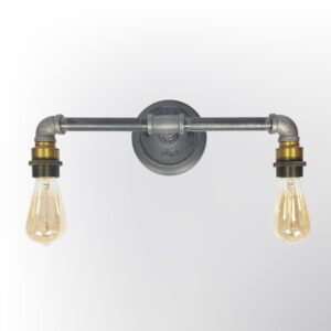 Modern Industrial Pipe Vanity Light Fixture with 2 Lights-Bathroom Light-Kitchen Lighting-Steel Pipe Wall Sconce-Cage Lighting